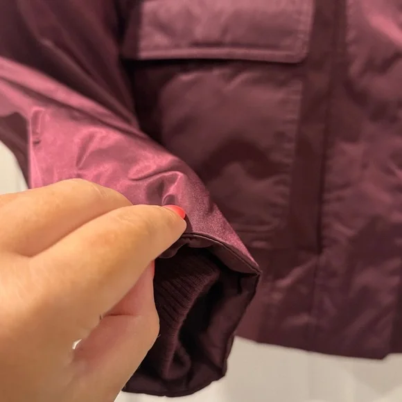 Satin Burgundy Bomber Jacket - Picture 9 of 9